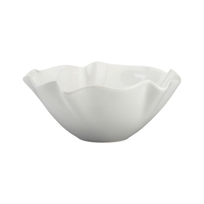 White Ruffle 15" Large Bowl