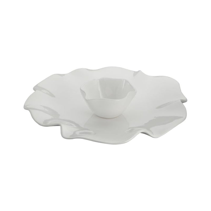 White Ruffle 15" Large Bowl