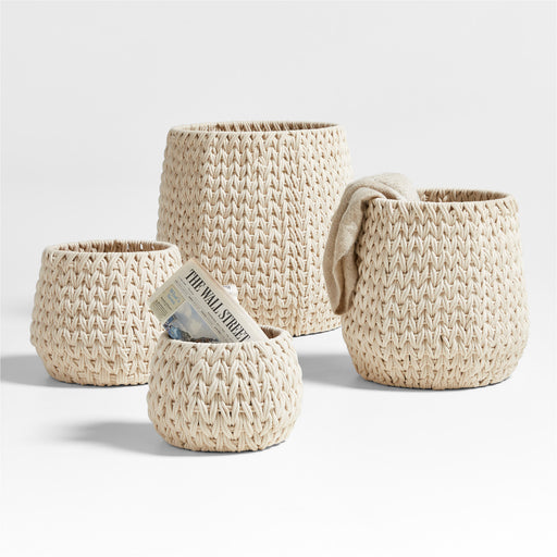 Rulon White Medium Blanket Basket