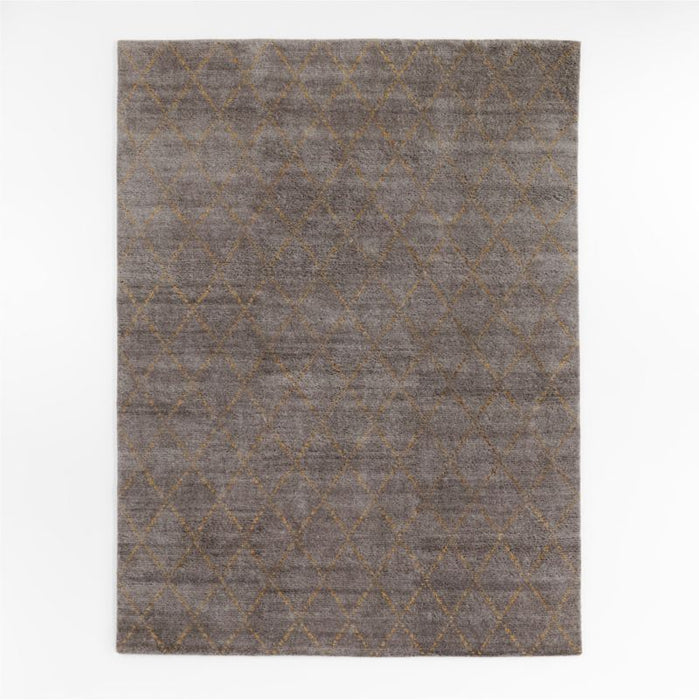 Safi Diamond Moroccan Dark Grey Area Rug 10'x14'