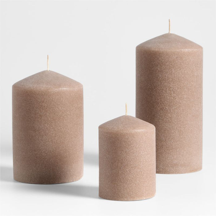 Sand Medium Light Brown 4"x6" Pillar Candle