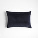 Sashiko Organic Cotton Velvet 22"x15" Deep Indigo Blue Throw Pillow Cover