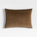 Sashiko Organic Cotton Velvet 22"x15" Chocolate Brown Throw Pillow Cover