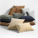 Sashiko Organic Cotton Velvet 22"x15" Chocolate Brown Throw Pillow Cover