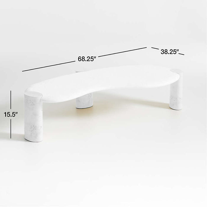 Sassolino Concrete and Burl Wood Coffee Table by Athena Calderone