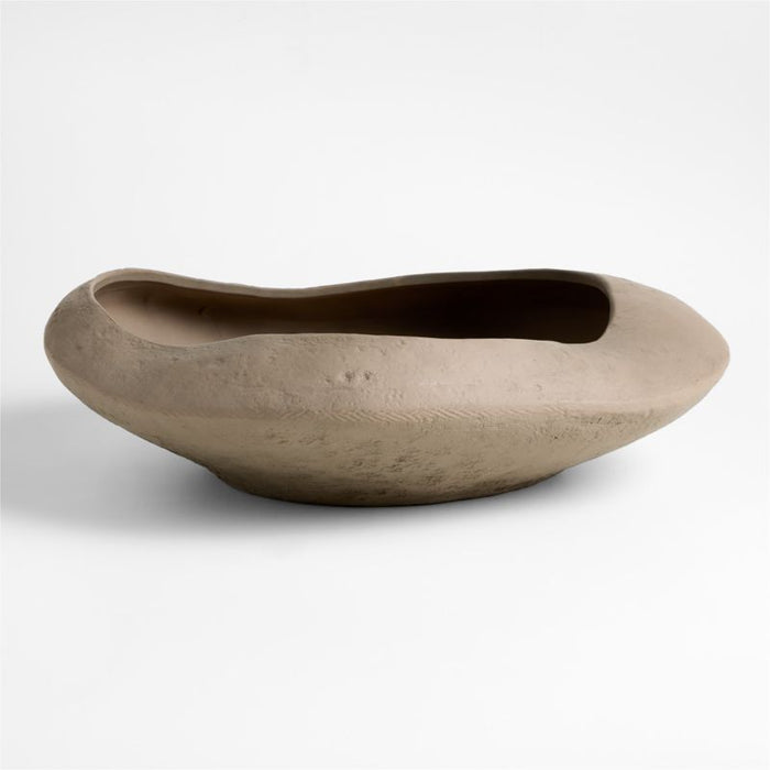 Scraffito 19" Brown Centerpiece Bowl