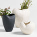 Scraffito 18" White Ceramic Vase