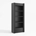 Siena 34" Black Wood 4-Shelf Storage Bookcase with Drawer