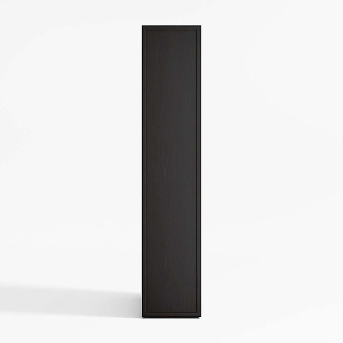Siena 34" Black Wood 4-Shelf Storage Bookcase with Drawer