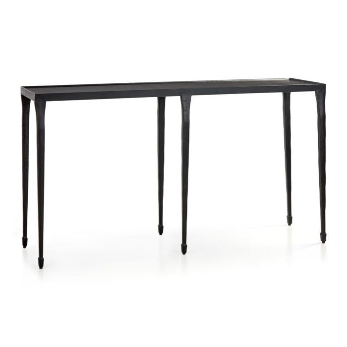 Silviano 60" Rectangular Black Iron and Steel Console Table
