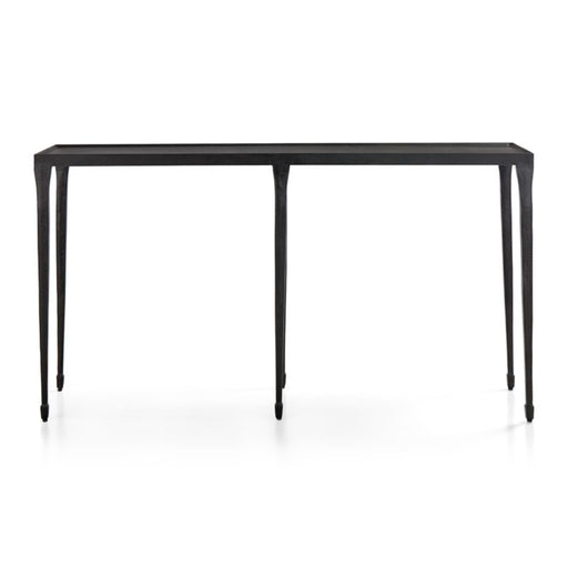 Silviano 60" Rectangular Black Iron and Steel Console Table