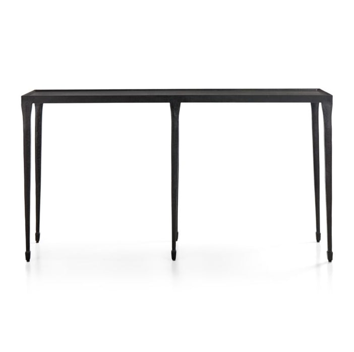 Silviano 60" Rectangular Black Iron and Steel Console Table
