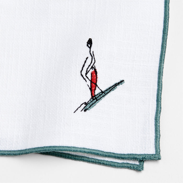 Skier Icon Cocktail Napkin, Set of 4