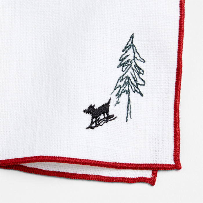 Skier Icon Cocktail Napkin, Set of 4