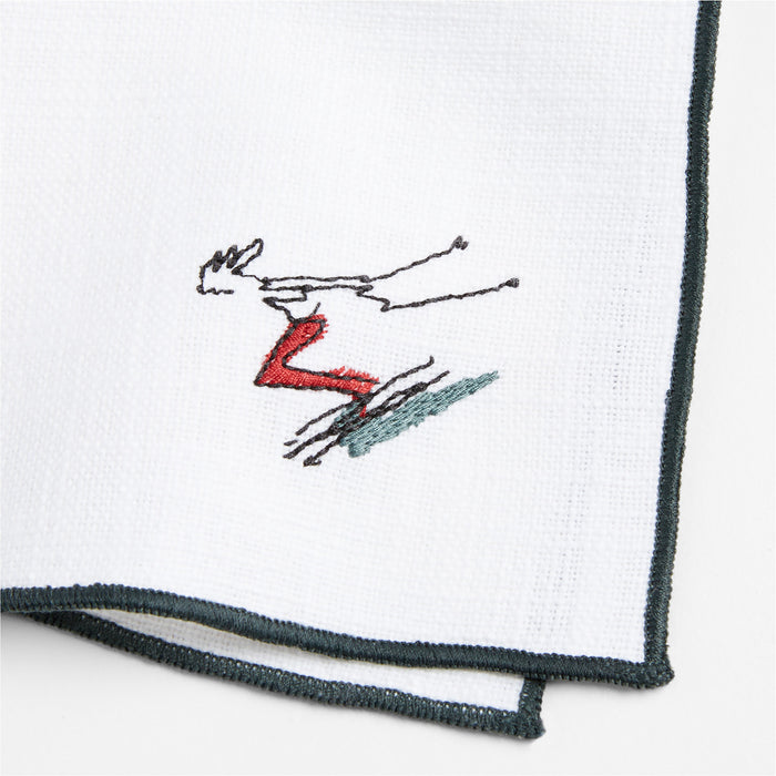 Skier Icon Cocktail Napkin, Set of 4