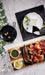 Slate and Wood Serving Board with Bowls