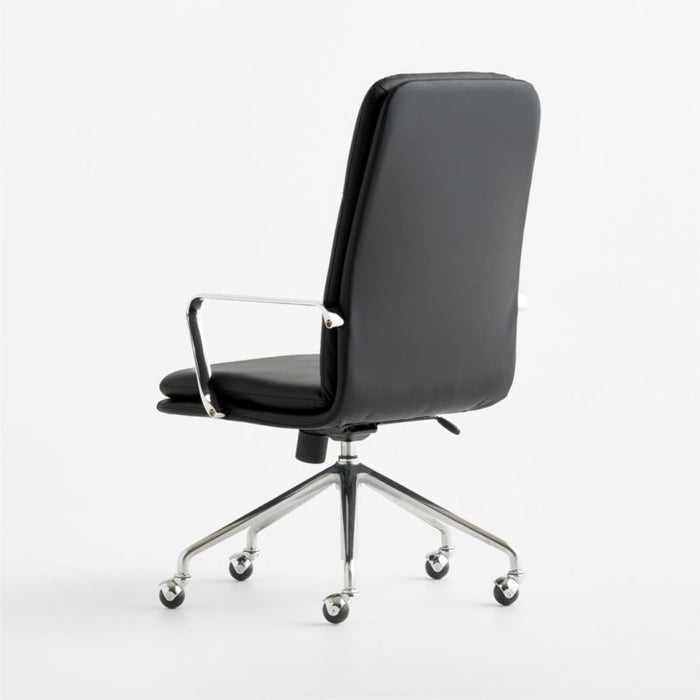 Smythe Black Faux Leather Office Chair