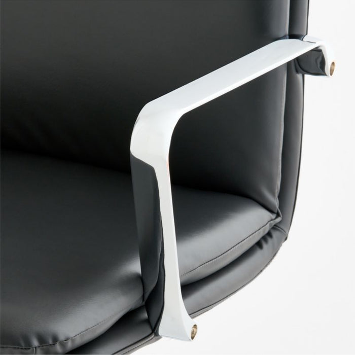 Smythe Black Faux Leather Office Chair