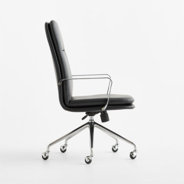 Smythe Black Faux Leather Office Chair