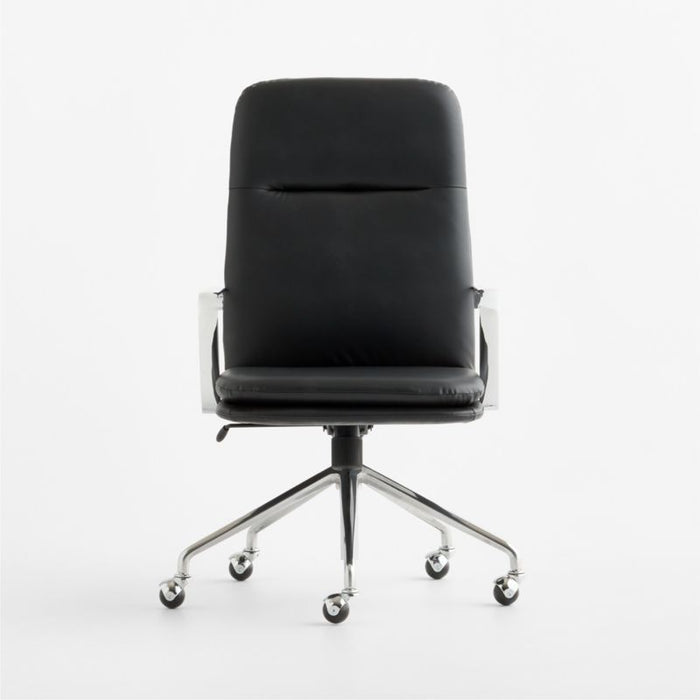 Smythe Black Faux Leather Office Chair