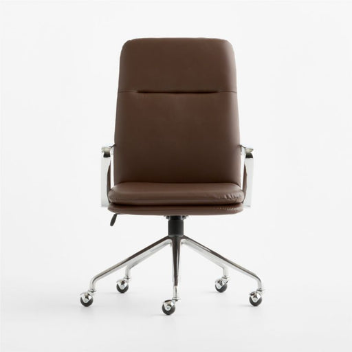 Smythe Dark Brown Faux Leather Office Chair