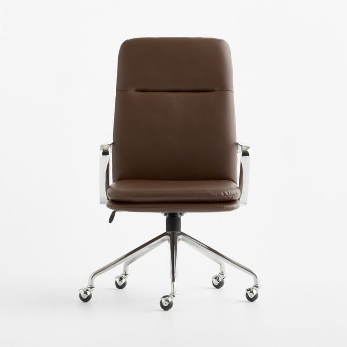 Smythe Dark Brown Faux Leather Office Chair