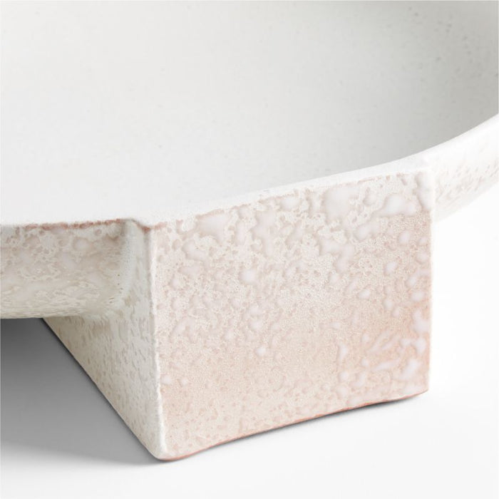 Soren White Ceramic Decorative Bowl 16"