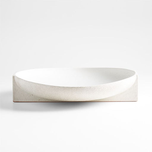 Soren White Ceramic Decorative Bowl 16"