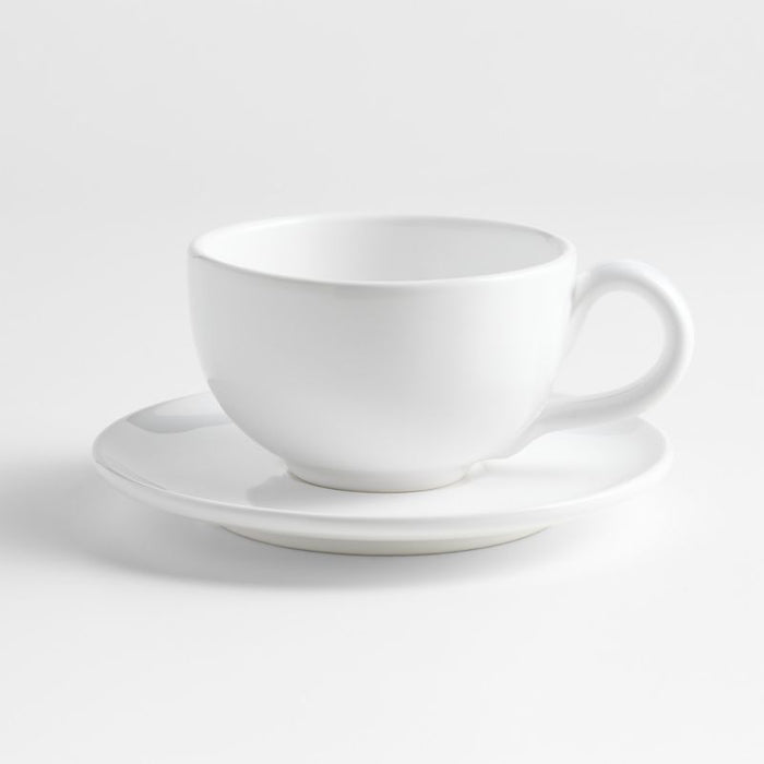 Sorrento 13.5-oz. White Cappuccino Cup and Saucer