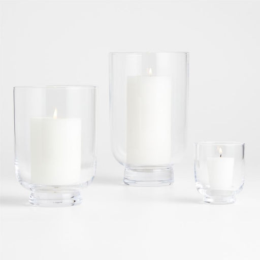Soto Clear Glass Hurricane  Candle Holder 7"