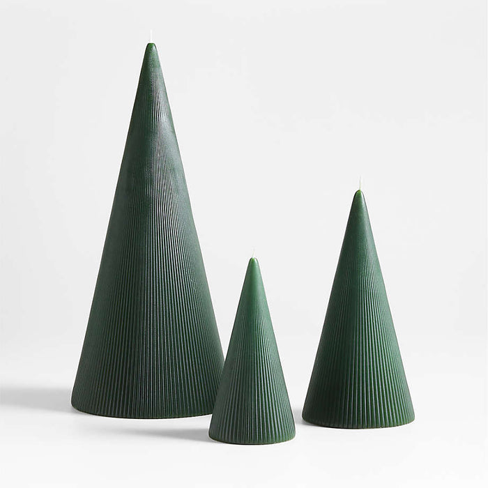 Spruce 13" Ribbed Christmas Tree Candle