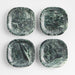 Square Green Marble Coasters, Set of 4