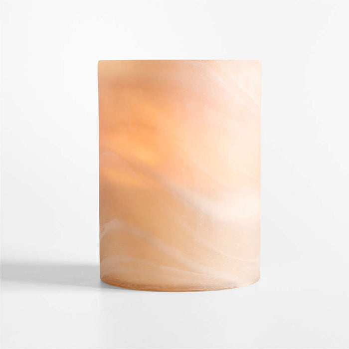 Small Marbled Glass Hurricane Candle Holder 5.5"