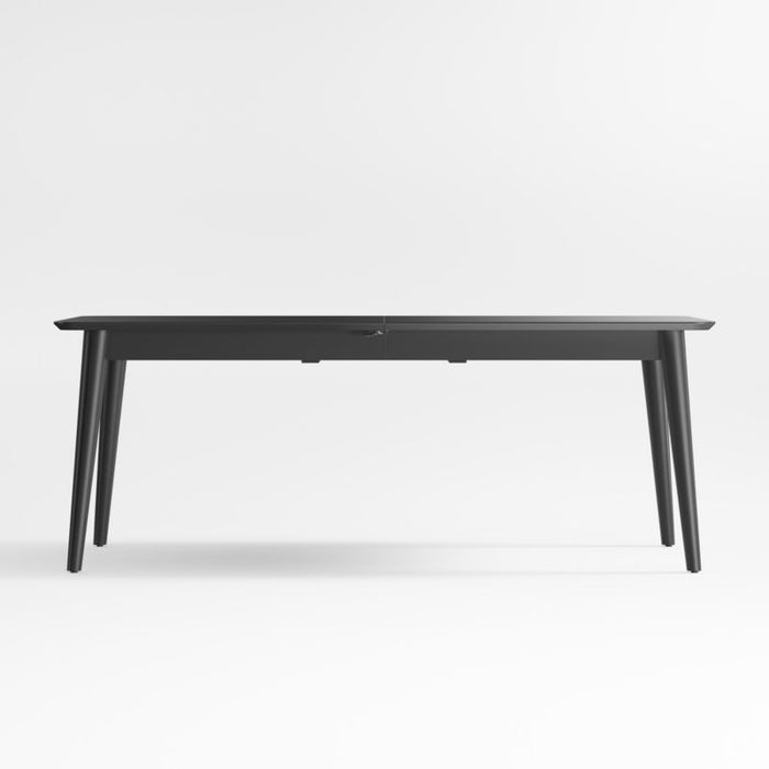 Tate 78"-114" Black Extendable Midcentury Dining Table