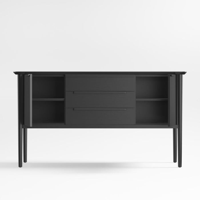 Tate Black Wood Midcentury Sideboard