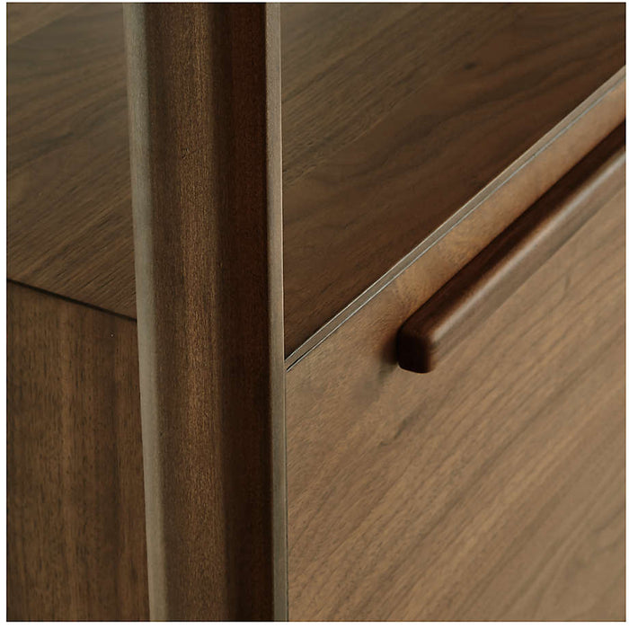 Tate 36" Walnut Bookcase Bar Cabinet