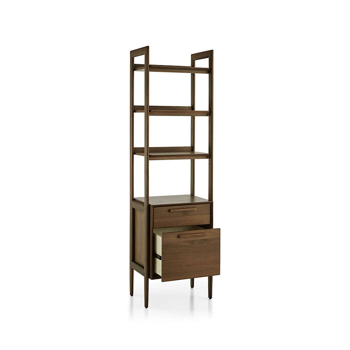 Tate Walnut Bookcase File Cabinet