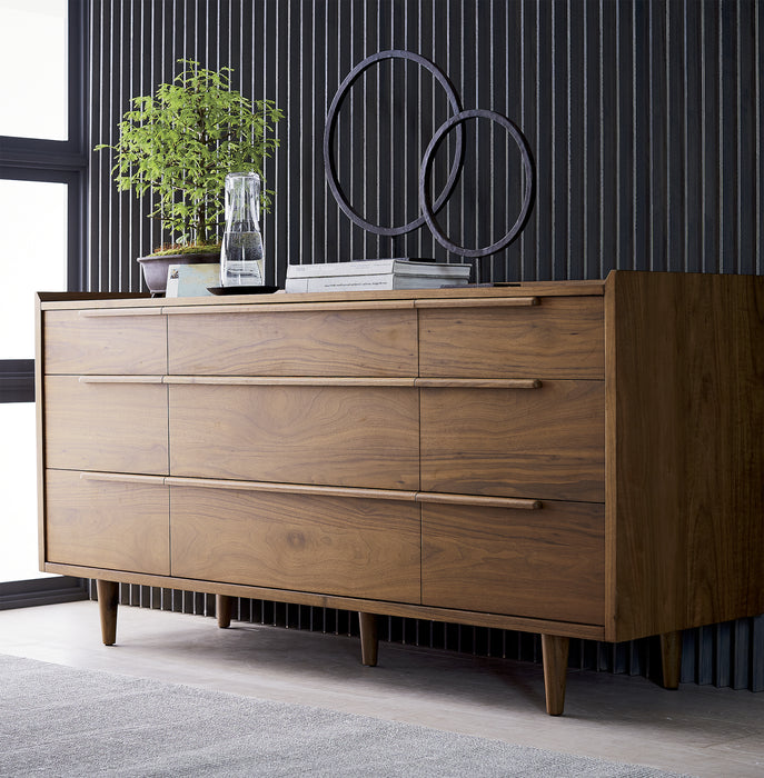 Tate Walnut 9-Drawer Dresser