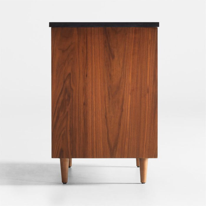 Tate 36" Black Granite Top Single Sink Vanity with Walnut Wood Doors