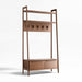 Tate 44" Walnut Wood Hall Tree with Bench and Shoe Storage