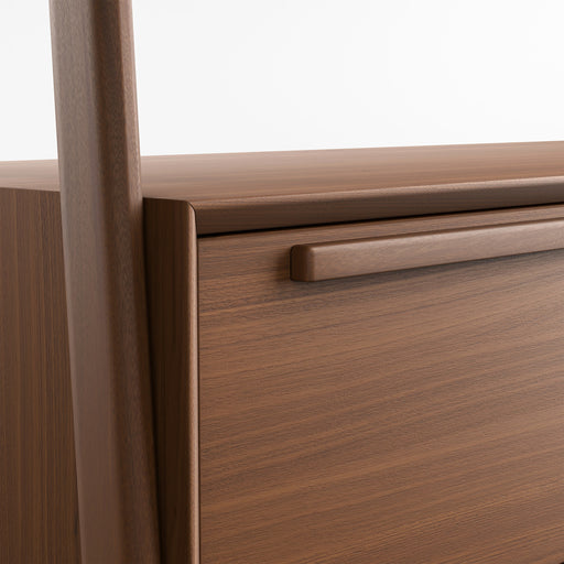 Tate 44" Walnut Wood Hall Tree with Bench and Shoe Storage