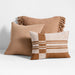 Chunky Woven Wool Fringe 23"x23" Sierra Tan Throw Pillow Cover