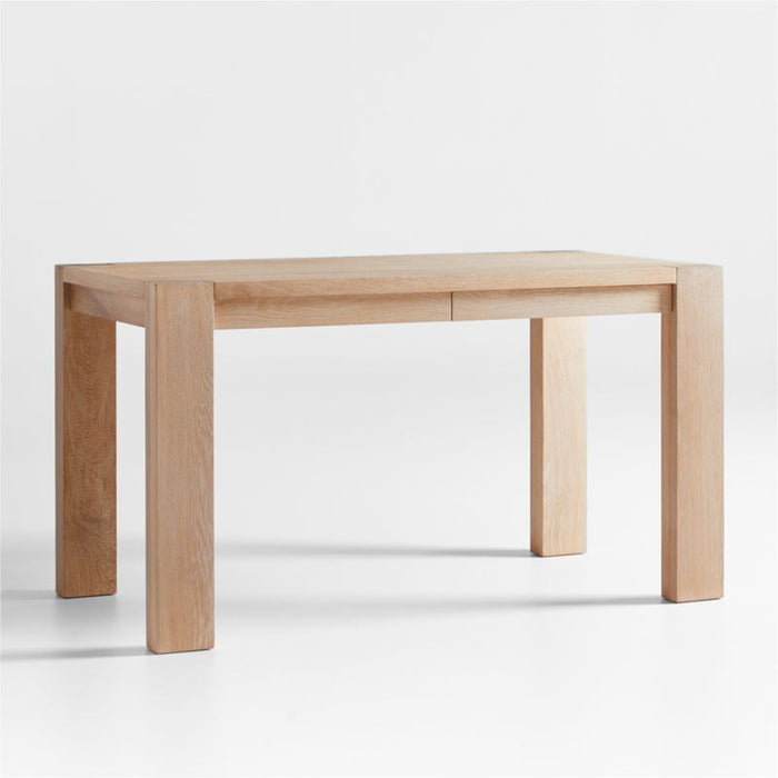 Terra 54" Natural White Oak Wood Desk with Power Outlets