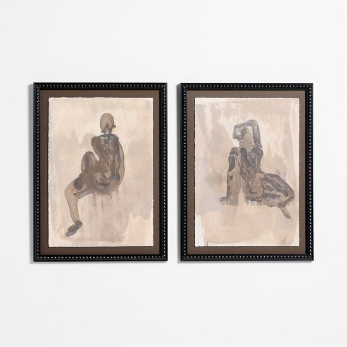 "Textural Figuration II" 24"x32" Framed Wall Art Print