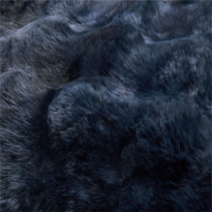 Textured Faux Fur 20"x20" Deep Indigo Throw Pillow Cover
