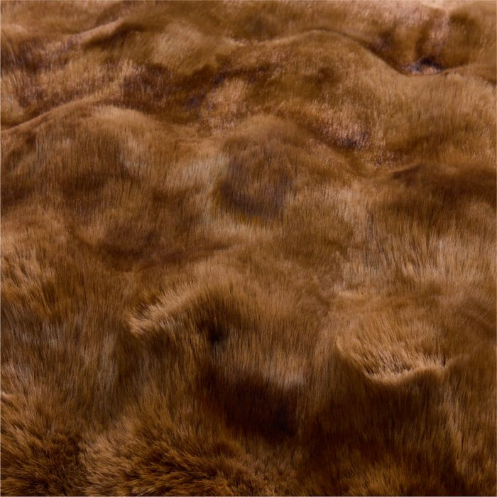 Textured Faux Fur 20"x20" Maple Brown Throw Pillow Cover