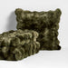 Textured Faux Fur 70"x55" Burnt Green Throw Blanket