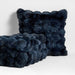 Textured Faux Fur 20"x20" Deep Indigo Throw Pillow Cover