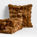 Textured Faux Fur 20"x20" Maple Brown Throw Pillow Cover