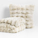 Textured Faux Fur Arctic Ivory 20"x20" Throw Pillow Cover